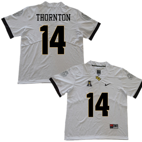 Men #14 Corey Thornton UCF Knights College Football Jerseys Sale-White